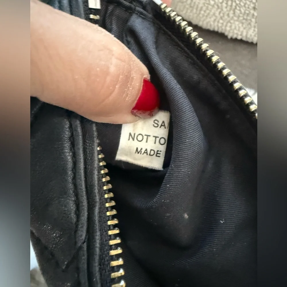 Tory Burch Black Quilted Calfskin Leather Bag with Silver Hardware